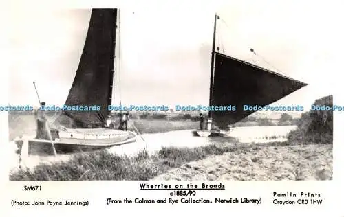 R267886 SM671 John Payne Jennings Wherries on the Broads c1885 90 Colman and Rye