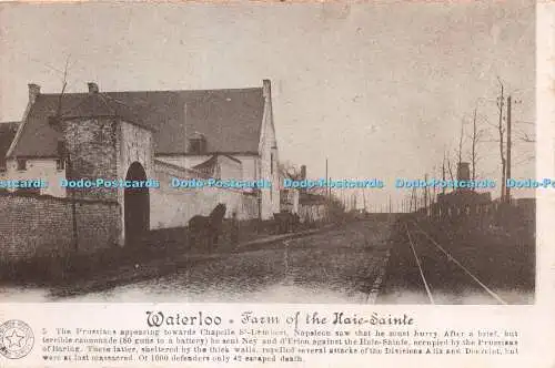 R266092 Waterloo Farm of the Haie Sainte Phototypie Desaix Bruxelles Carte Posta