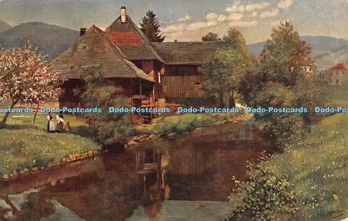 R268426 Altes Haus an der Wiese Schönau im Schwarzwald Edm von König Nr 181 H Ho