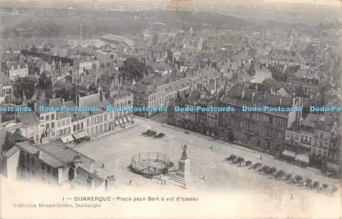 R268825 I Dunkerque Place Jean Bart a vol doiseau Collection Brisart Cellier