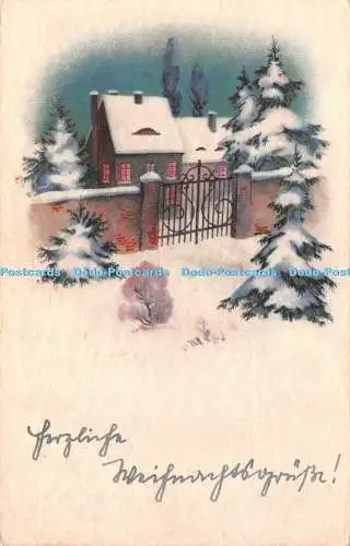 R271286 Winterszene Schnee Grußkarte EHR 9065 1942