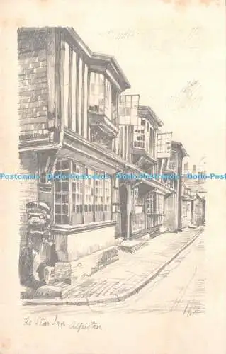 R271469 The Star Inn Alfriston L W Wilde Bleistiftskizze Reproduktion