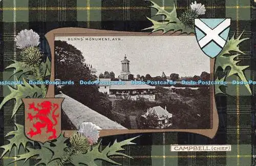 R269057 Burns Monument Ayr Campbell Chief H B Tartan Serie
