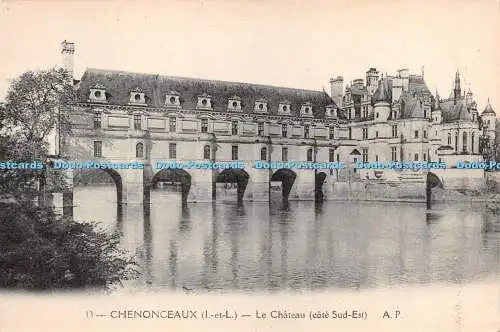 R272839 Chenonceaux l et L 33 Le Chateau cote Sud Est A P A Papeghin Edit Tours