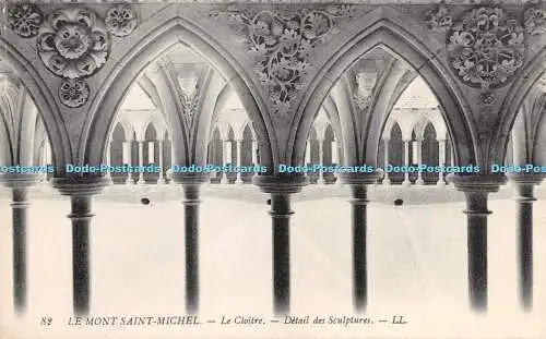 R271580 82 Le Mont Saint Michel Le Cloitre Detail des Sculptures LL