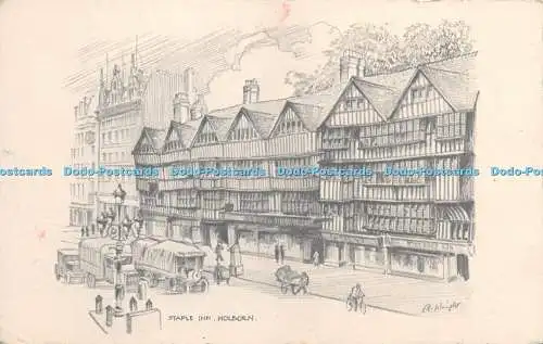 R272944 Staple Inn Holborn Bleistiftskizze Reproduktion W Barton Publishers Ltd Lo