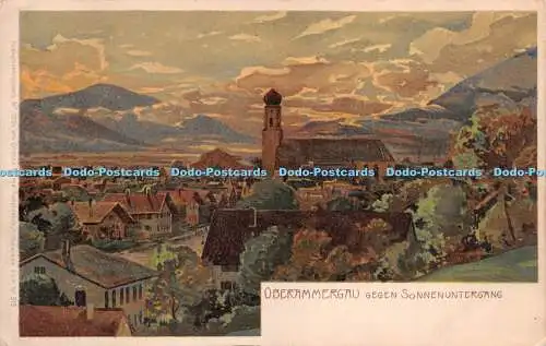 R271951 Oberammergau gegen Sonnenuntergang Nr 2504 Ottmar Zieher Nr 913