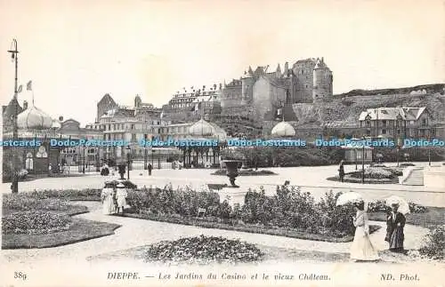 R272077 Dieppe Les Jardin du Casino et le vieux Chateau ND Phot 389 IMP Phot Neu