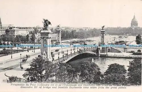 R273584 Paris Alexandre 3. Brücke und Invaliden Esplanade Ansicht von der Gr