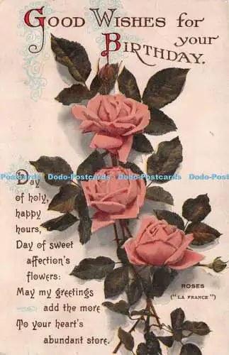 R269935 Gute Wünsche zum Geburtstag Tag der heiligen Happy Hours Rosen La France Va