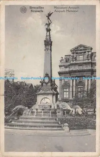 R269941 Albert Brüssel Anspach Memorial Monument Anspach 1930