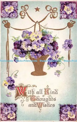 R270011 With all Kind Thoughts and Wishes B B London Series No E 76 1912