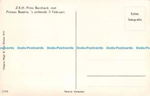 R270274 Z K H Prins Bernhard met Prinses Beatrix s ochtends 3 Februar Uitgave N