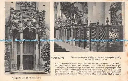 R275551 Nordportal der St. Ulrichskirche Augsburg Simpertus Kapelle 1492 u Benedi