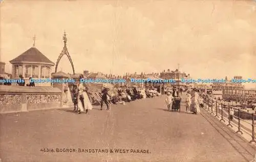 R275704 46318 Bognor Bandstand and West Parade Sepiatone Series Photochrom