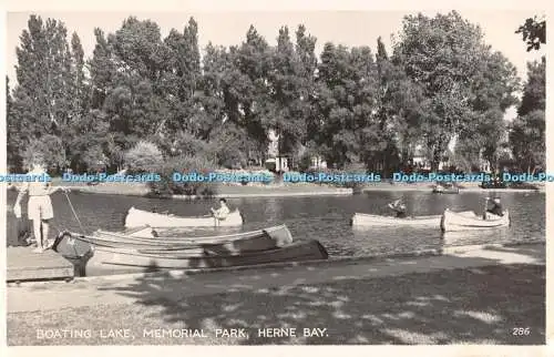 R274183 Boating Lake Memorial Park Herne Bay No 286 A H And S Paragon RP