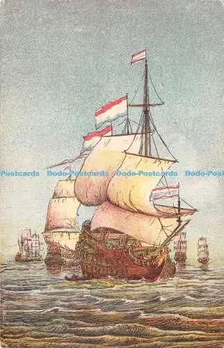 R270727 Segelschiff Gemälde Postkarte