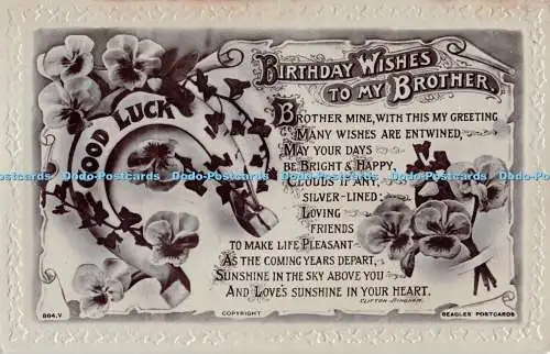 R278065 Grußkarte Geburtstag Bruder Poesie Clifton Bingham Beagles Nr. 864