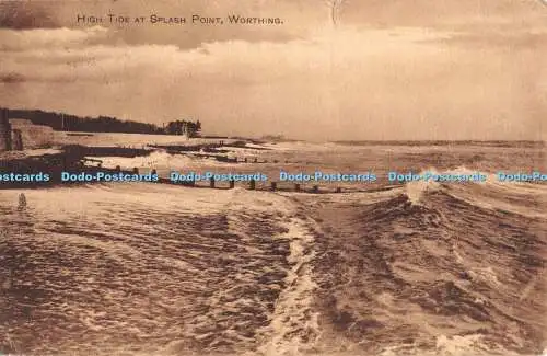 R278568 Worthing High Tide at Splash Point Tuck Sepia Serie
