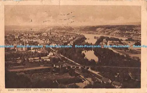 R277431 Panorama Von Koblenz Nr 4420 Rhein Kupfertiefdruck Verlag Von Karl Rud 1