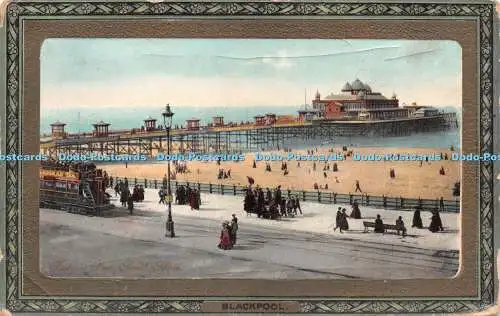 R280773 Victoria Pier South Shore Blackpool Tuck Framed Gem Glosso No 760 Tuck 1