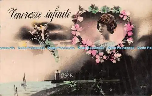 R283931 Cenerezze Unendliche Frau Blumen Leuchtturm Schiff Nr. 8118