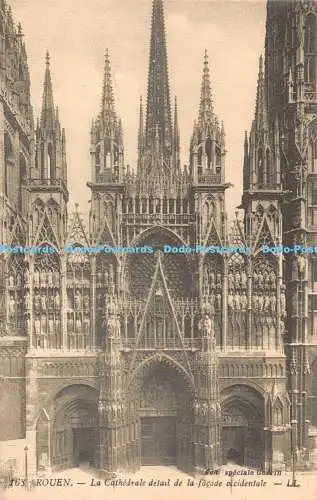 R285436 Rouen La Cathedrale detail de la facade occidentale LL 168 Guerin Levy F