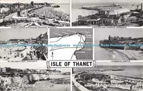 R283086 Isle of Thanet Clock Tower and Marine Gardens Pavilion and Harbour Kings