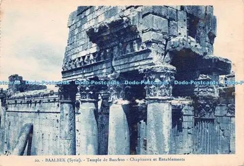 R281392 20 Baalbek Syrie Temple de Bacchus Chapiteaux et Entablements Palmyra Ho