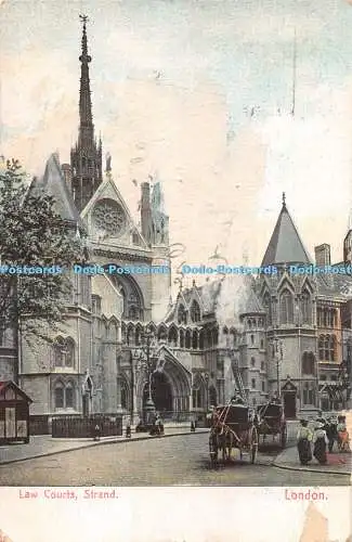 R285658 London Strand Law Courts Postkarte 1906