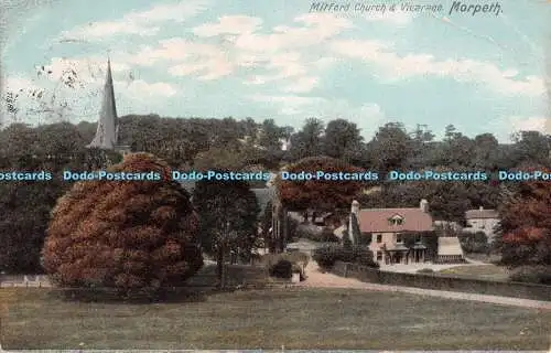 R284517 Morpeth Mitford Church and Vicarage 1905