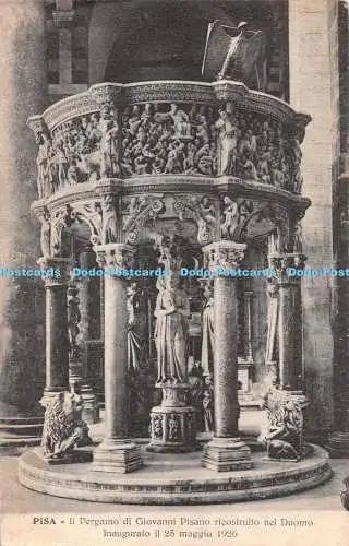 R285766 Pisa II Pergamo di Giovanni Pisano ricostruito nel Duomo Vallerini 1928
