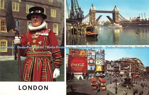 R283457 London Tower Bridge Piccadilly Circus A Beefeater Tower of London Multi