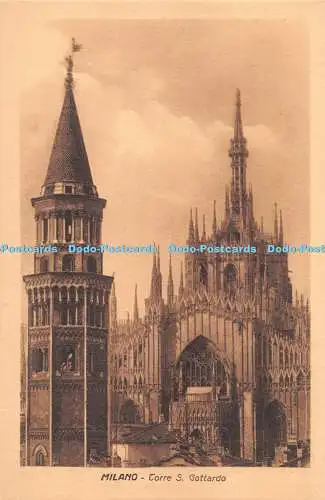 R285885 Milano Torre S Gottardo Cesare Capello Postkarte