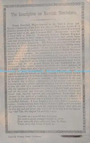 R284704 Die Inschrift auf Havelok Grabstein Imperial Printing Press