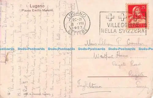 R284961 Lugano Piazza Emilio Maraini A Veronesi 1923