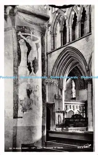 R285034 St Albans Abbey 13th Cent Gemälde im Kirchenschiff Walter Scott RP