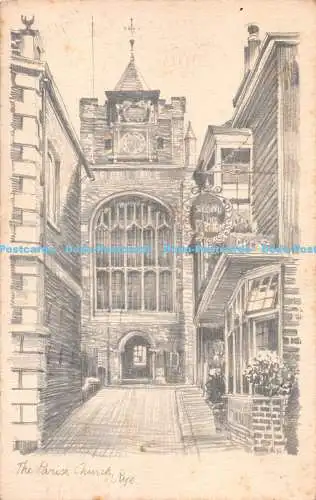 R286393 Rye Die Pfarrkirche Bleistiftskizze Postkarten