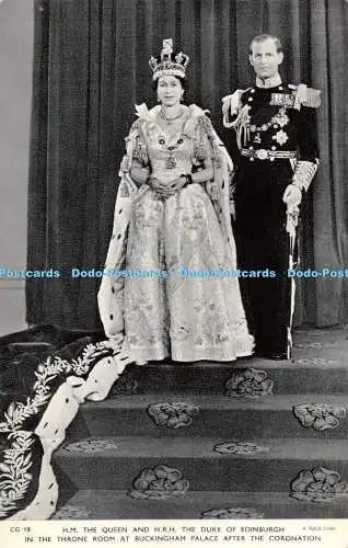 R286798 H M The Queen and H R H The Duke of Edinburgh In the Throne Room at Buck