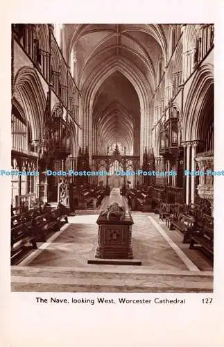 R288245 The Nave looking West Worcester Cathedral 127 RP