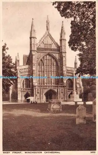 R288344 West Front Winchester Cathedral 3652 Salmon 1946
