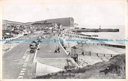 R290226 The Promenade West Bay near Bridport G 6656 Valentines Silveresque Postc