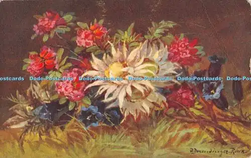 R290872 Blumen Gemälde Postkarte 1930 S Z F Nr 207