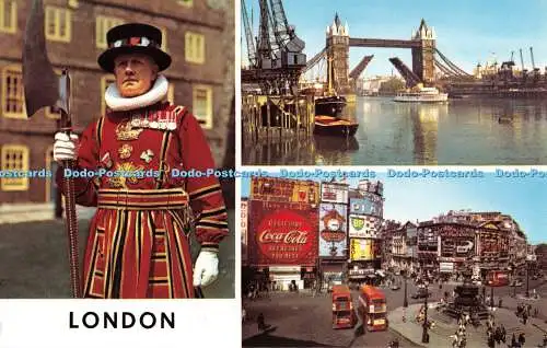 R292207 London Tower Bridge Piccadilly Circus A Beefeater Tower of London Multi