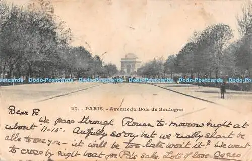 R292419 Paris Avenue du Bois de Boulogne Postkarte 1904