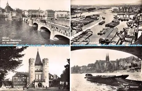 R293877 Basel Mittlere Rheinbrücke und Martinskirche Basel Spalentor Basel Klein