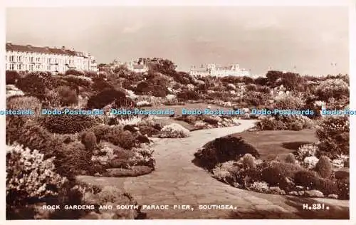 R292846 Southsea Rock Gardens and South Parade Pier Valentine RP 1952