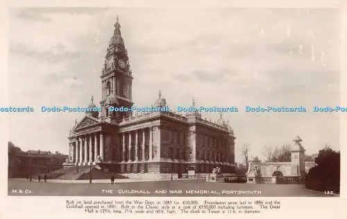 R294477 The Guildhall And War Memorial Portsmouth No 132 Mills RP