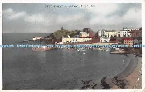 R293161 East Point and Harbour Tenby E T W Dennis and Sons Ltd Postkarte 1955