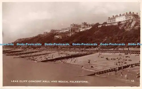 R293167 Leas Cliff Concert Hall and Beach Folkestone 53 Excel Serie RP Postwagen